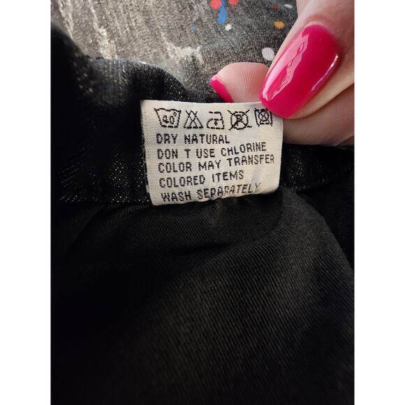 Kilogram Black Wash Denim Jeans Splattered Paint SZ 38 - Picture 9 of 13